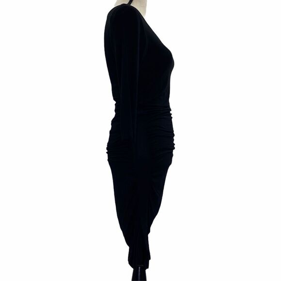 H&m Black Long Sleeve Mini Bodycon Dress Medium - Picture 4 of 11
